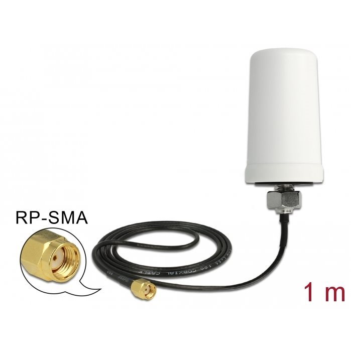 Antenne Wifi ac RP-SMA mâle 3dBi omni câble 1m 88985