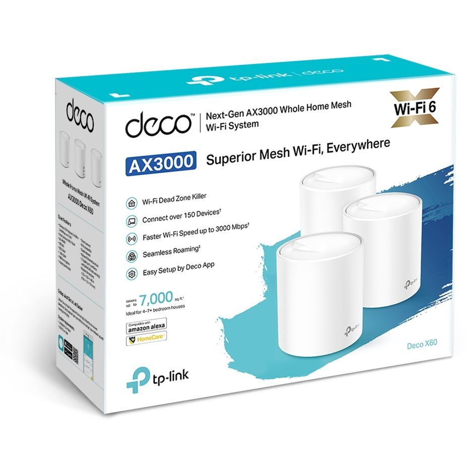 Pack de 3 Points d'accès Wifi Mesh 6 DECO X60 DECO X60(3-PACK)